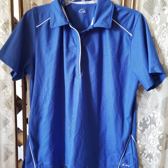 cracked wheat Tops - Blue Cracked Wheat Woman's Golf Shirt